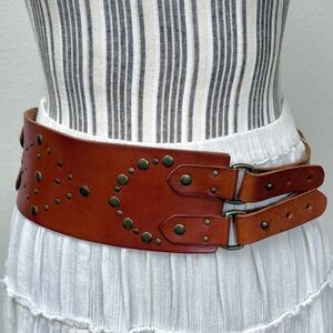 Y2K Candie’s Studded Corset Waist Strap Leather Belt L/XL Boho
